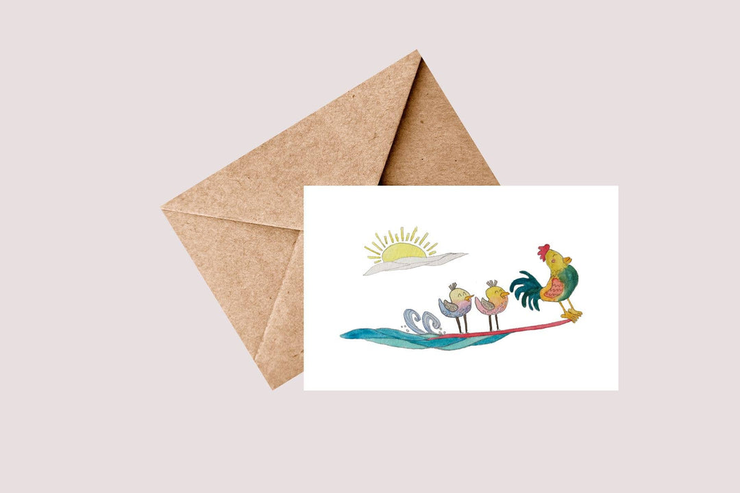 Chicken Party Wave Greeting Card