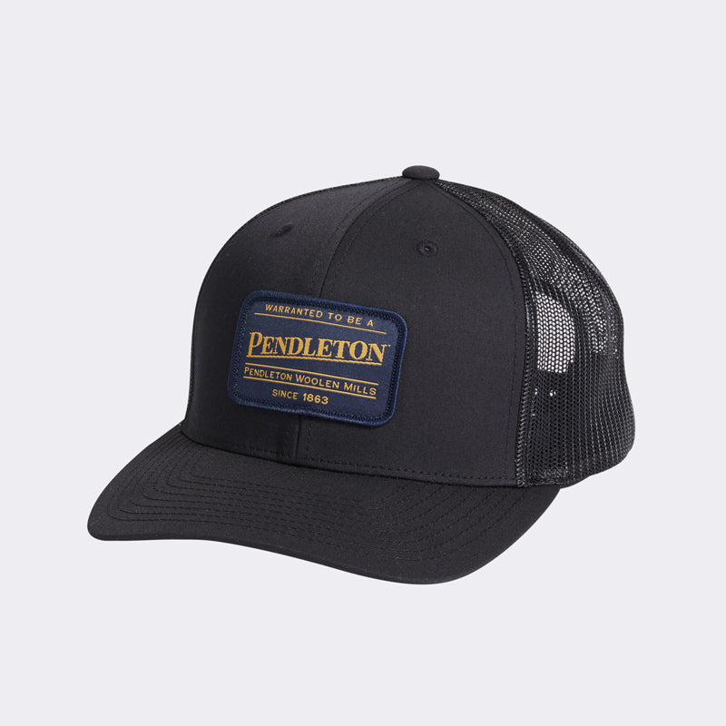 classic patch trucker-black