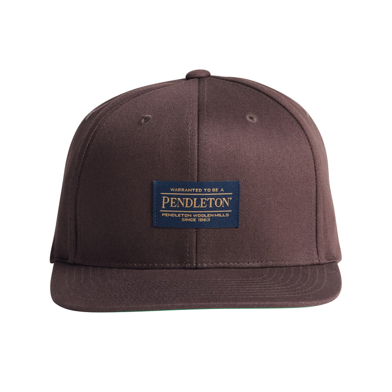 logo flat brim hat-brown