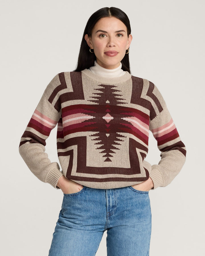 montera cotton sweater-taupe heather