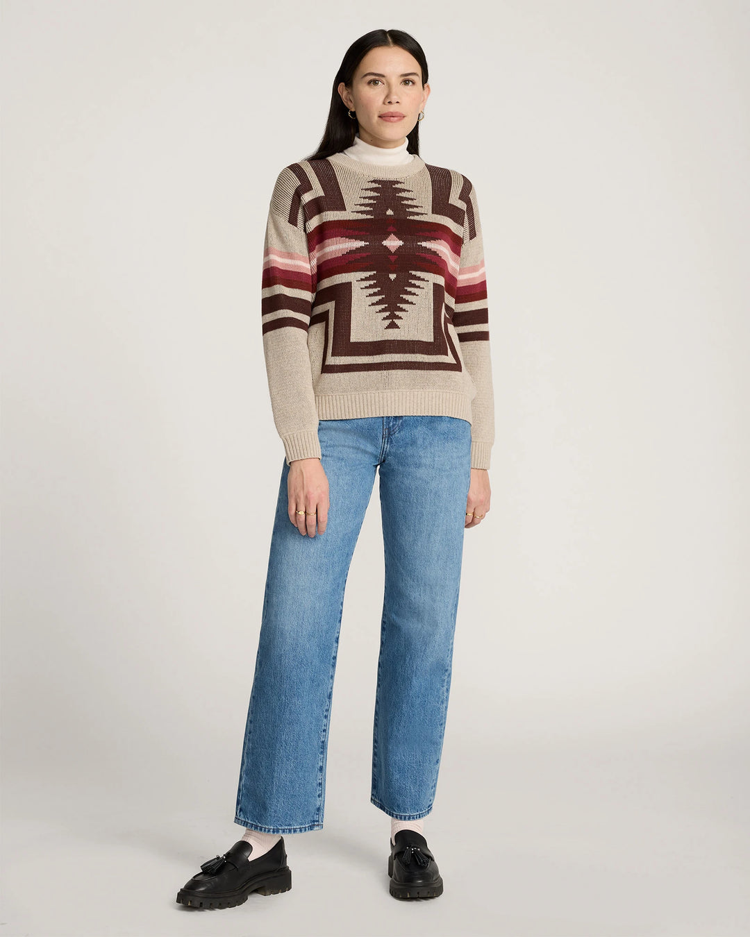 montera cotton sweater-taupe heather