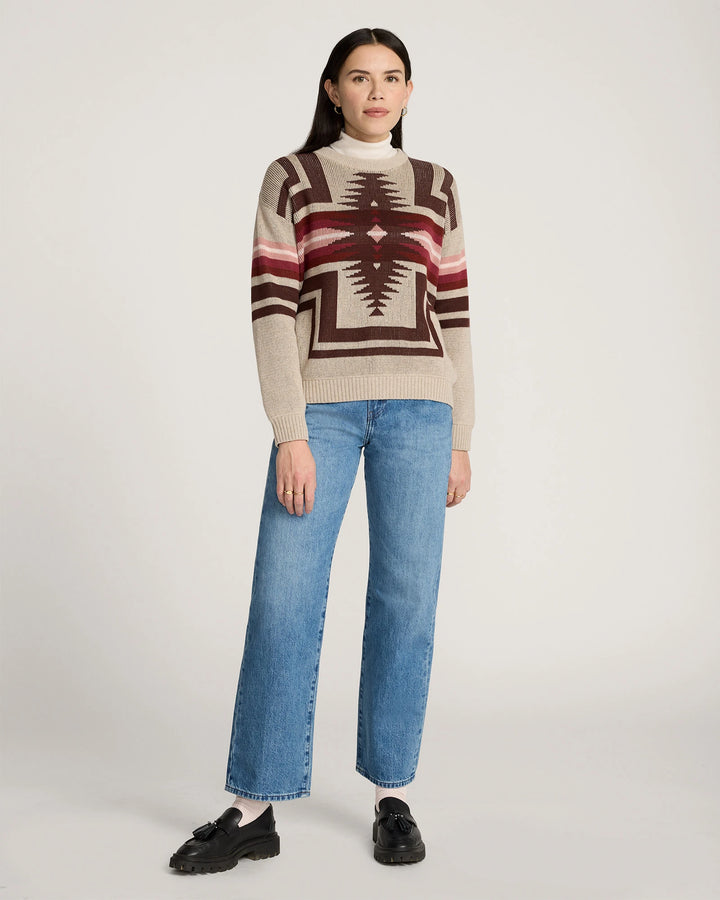 montera cotton sweater-taupe heather