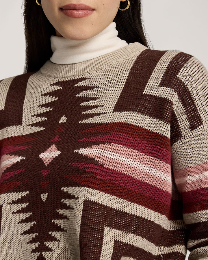 montera cotton sweater-taupe heather
