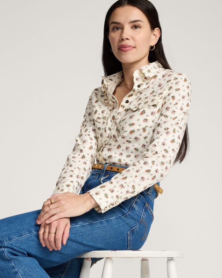 gambler shirt-ecru western floral