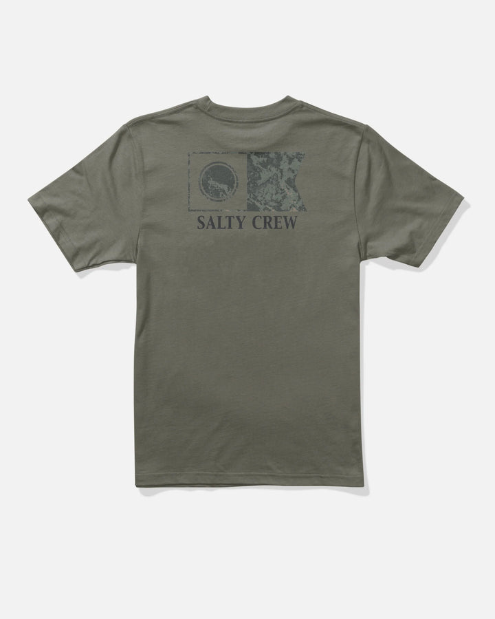 FLAGSHIP FILL SS TEE-DUSTY OLIVE