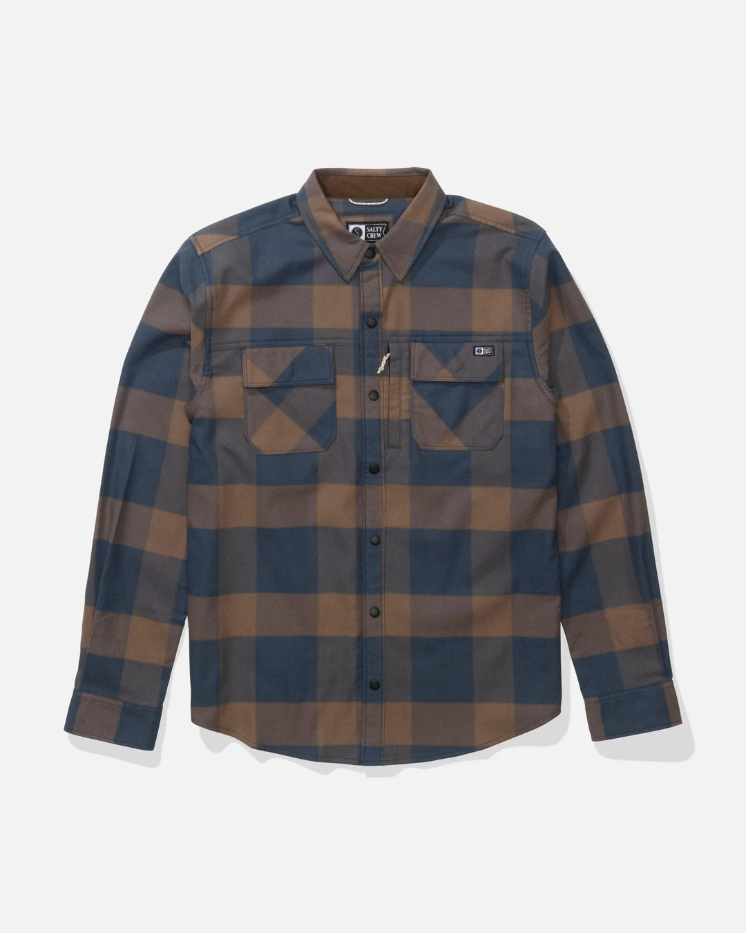 FATHOM LS TECH FLANNEL-NAVY/RUST