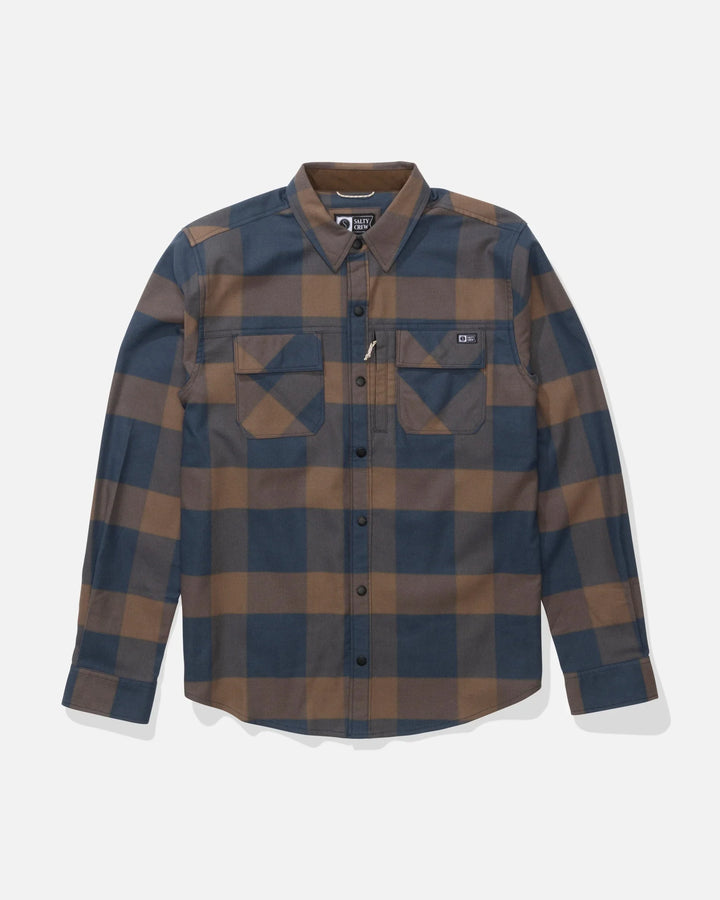 FATHOM LS TECH FLANNEL-NAVY/RUST