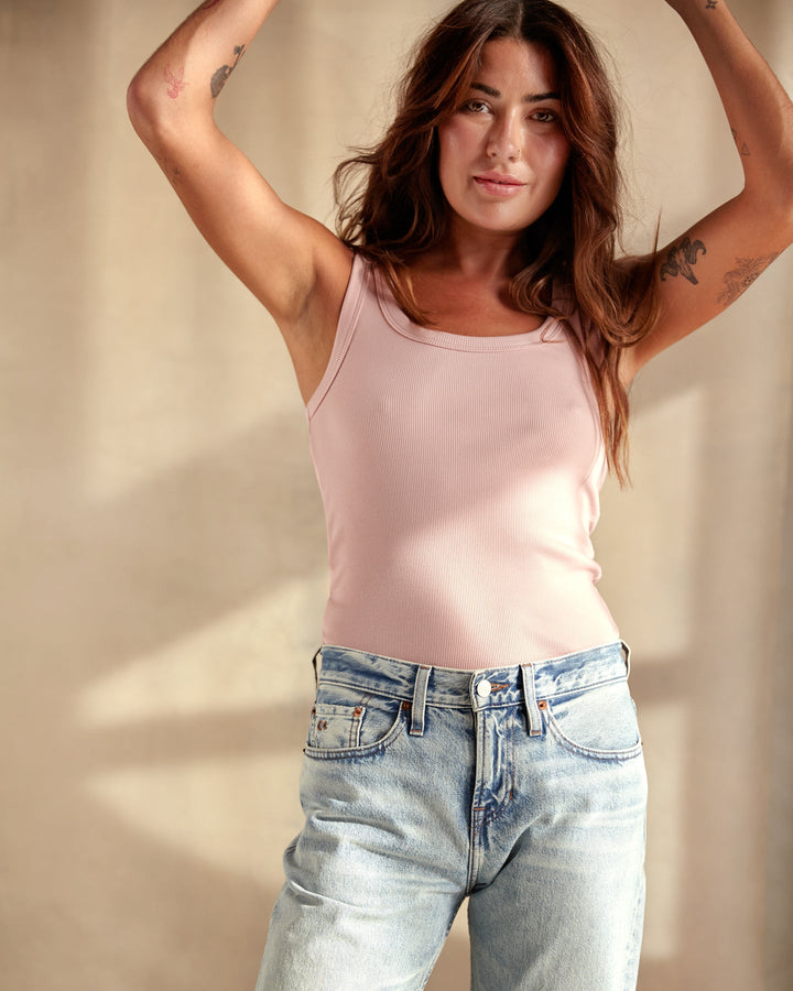 SOJOURN RIBBED TANK-MOMENTO PINK