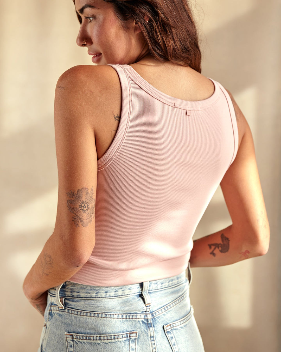 SOJOURN RIBBED TANK-MOMENTO PINK