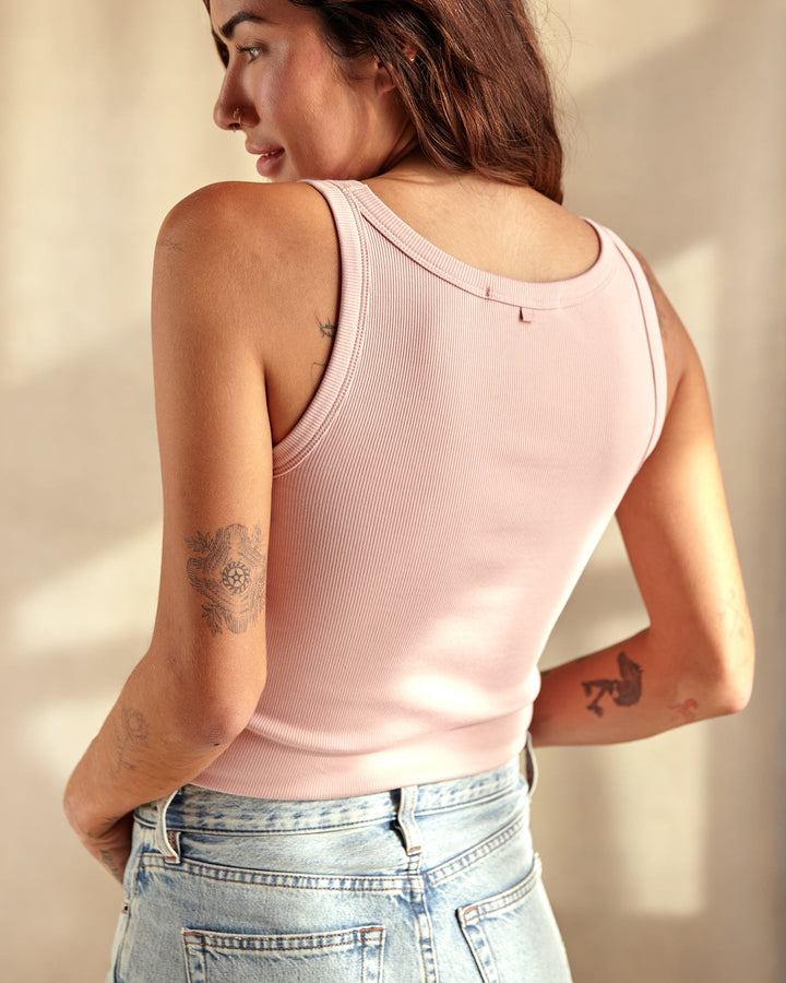 SOJOURN RIBBED TANK-MOMENTO PINK