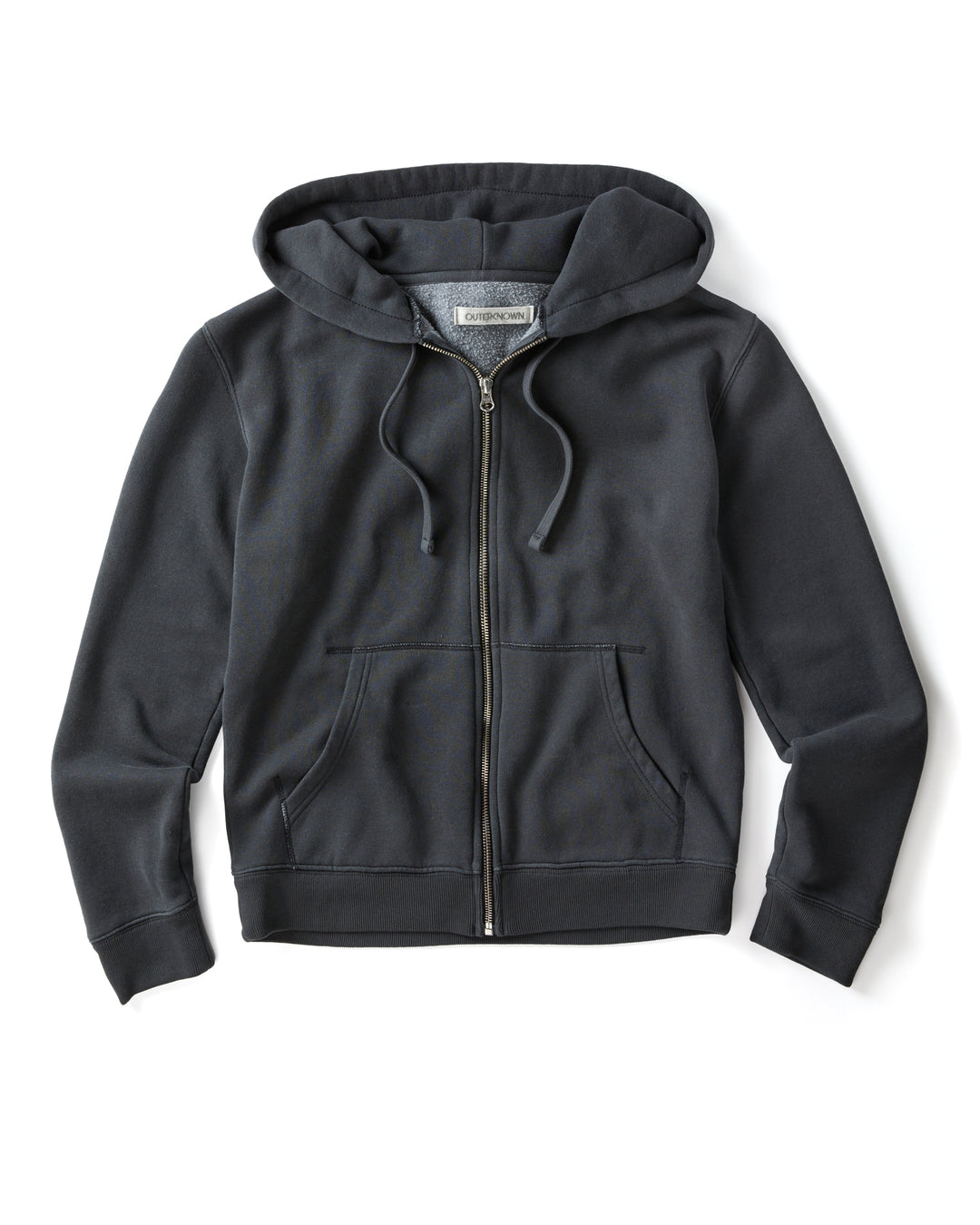 THE EASY ZIP HOODIE-WASHED BLACK