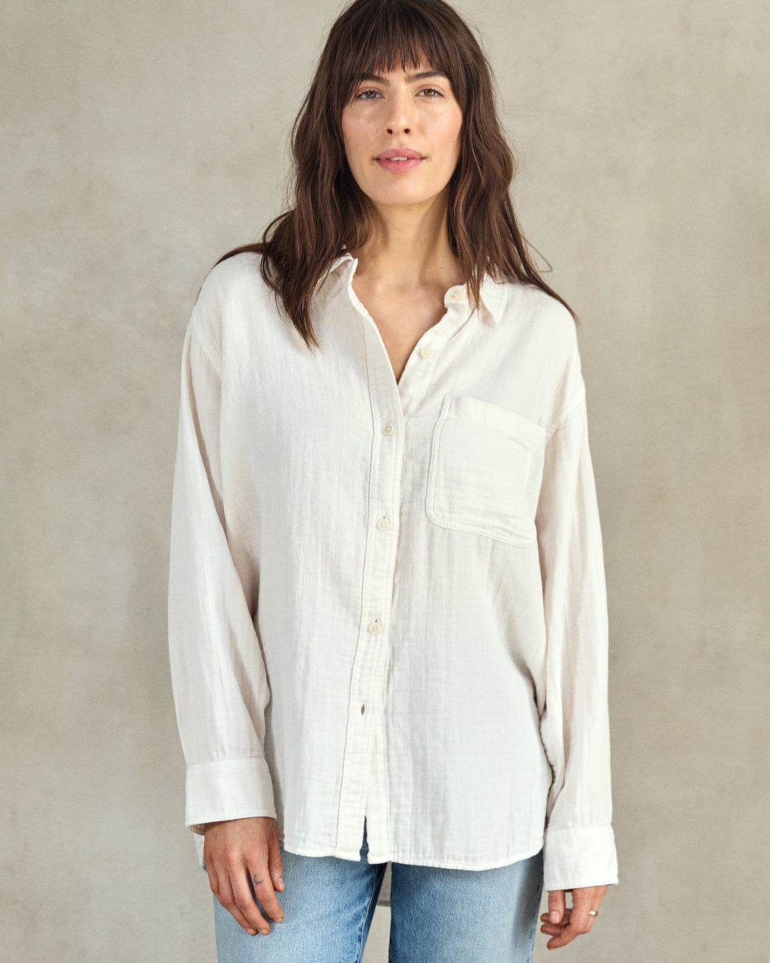 THE GAUZE WEEKEND SHIRT-SALT