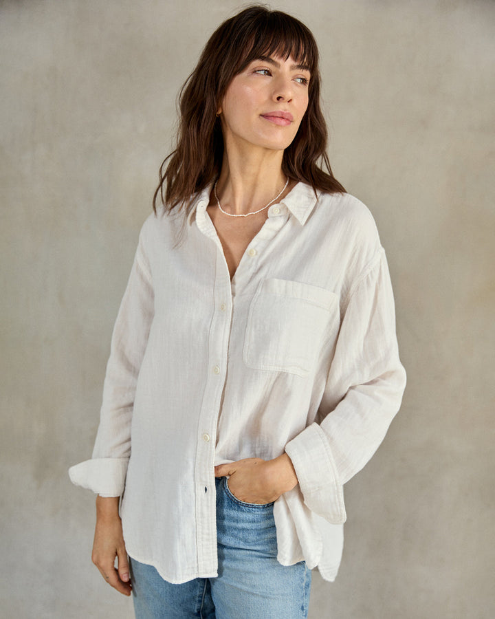 THE GAUZE WEEKEND SHIRT-SALT