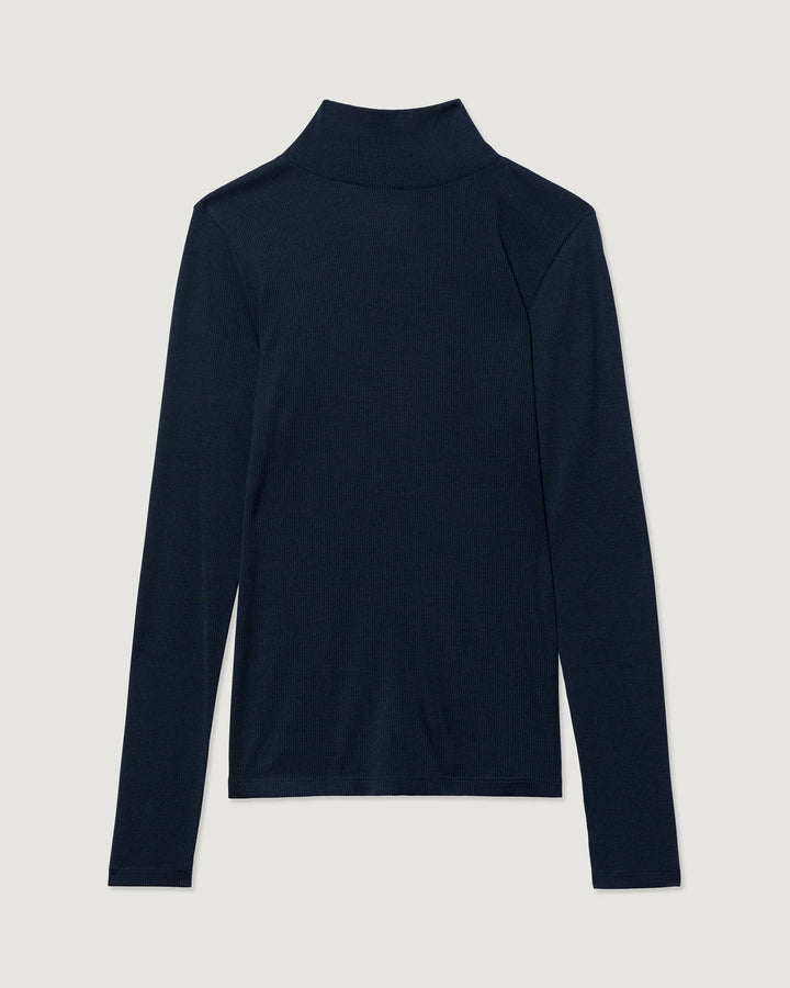 Ribbed Merino Turtleneck 01-Woad