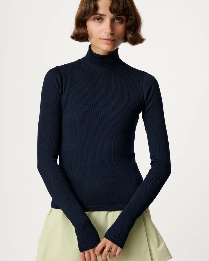 Ribbed Merino Turtleneck 01-Woad