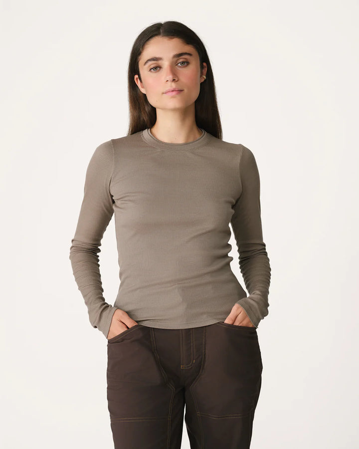 Ribbed Merino Long Sleeve 01-Morel
