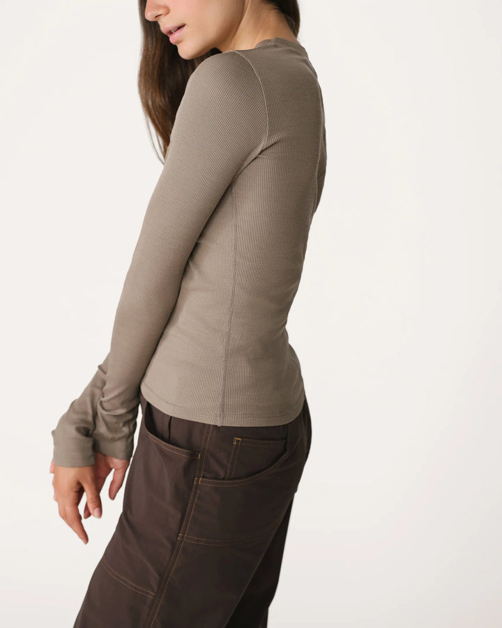 Ribbed Merino Long Sleeve 01-Morel