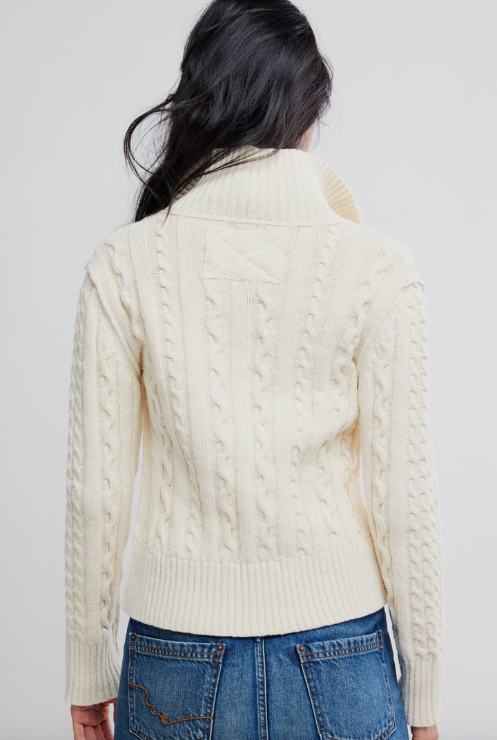WTF CABLE COLLAR CARDI / IVORY