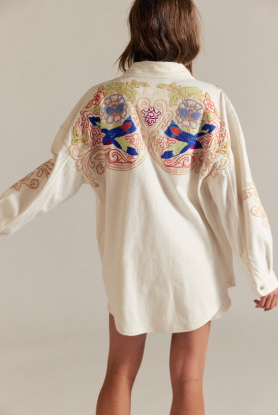 TAKE FLIGHT EMB SHIRT / SNOW BELL COMBO