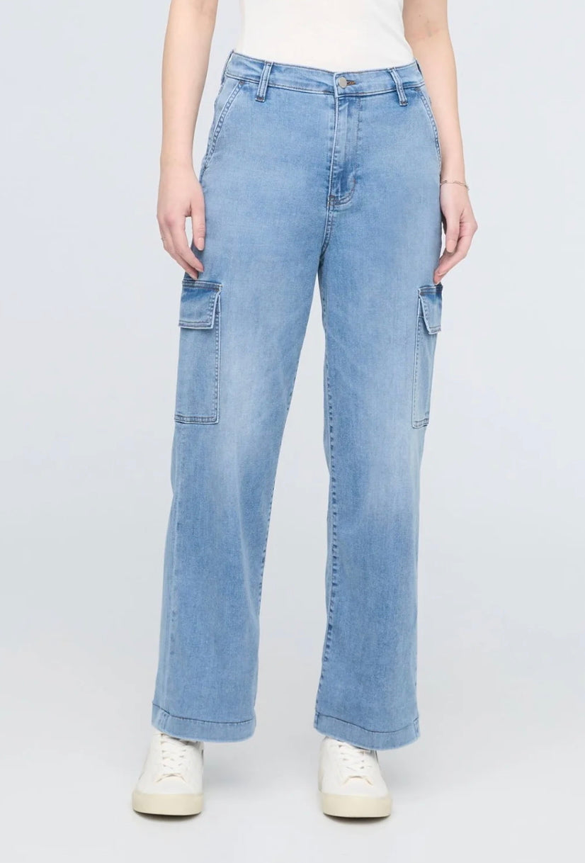 Performance Denim Lite High Rise Cargo-Pacific