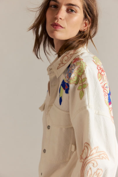 TAKE FLIGHT EMB SHIRT / SNOW BELL COMBO