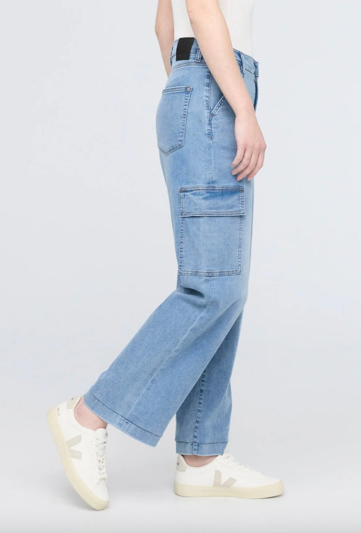 Performance Denim Lite High Rise Cargo-Pacific