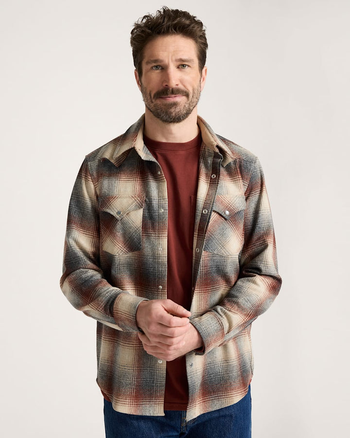 canyon shirt-red mix/grey mix ombre