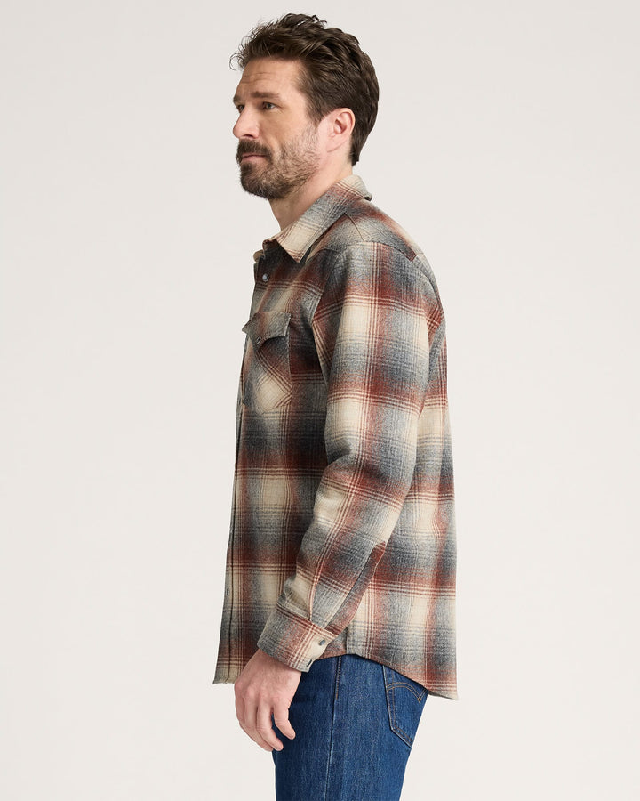 canyon shirt-red mix/grey mix ombre