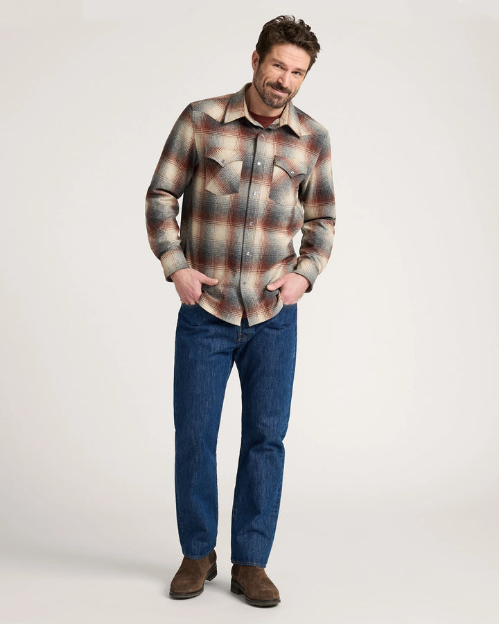 canyon shirt-red mix/grey mix ombre