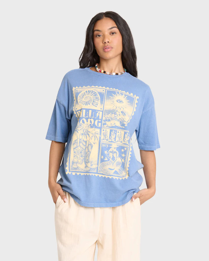 ACROSS SKIES SS TEE-BLUE HORIZON