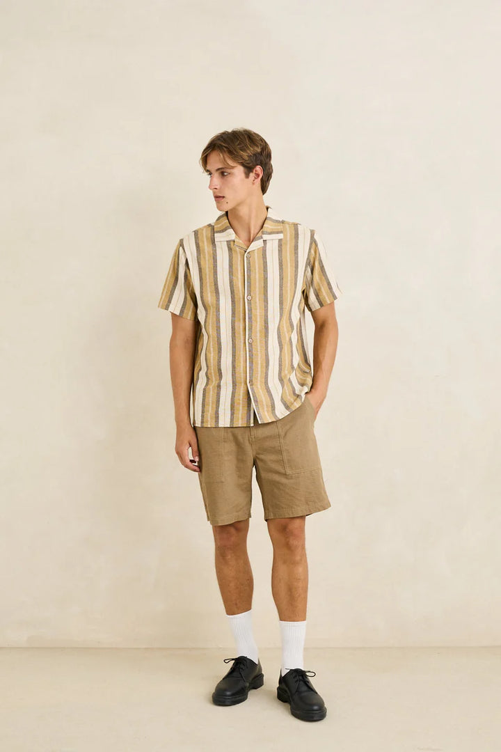 vacation stripe ss shirt-sand