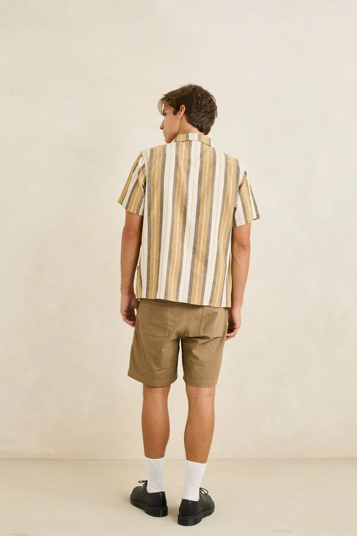vacation stripe ss shirt-sand