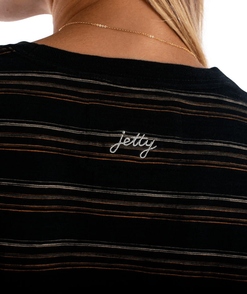 Barque Stripe Tee-Black
