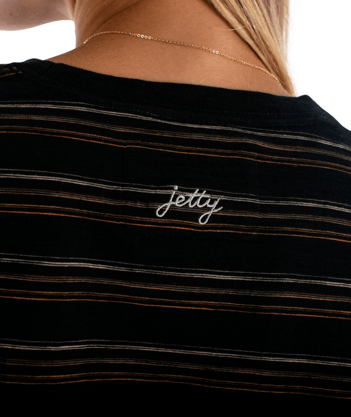 Barque Stripe Tee-Black