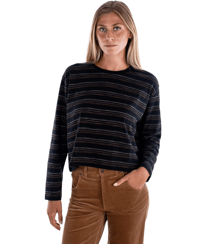 Barque Stripe Tee-Black