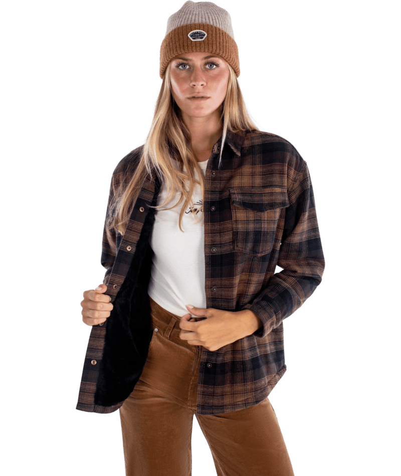 Nivean Flannel Jacket-Brown