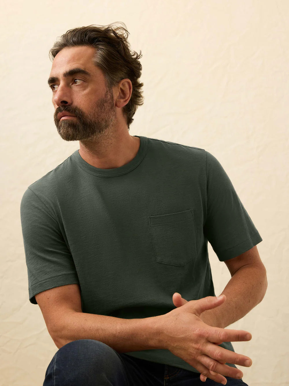 sunwashed pocket tee-fall evergreen