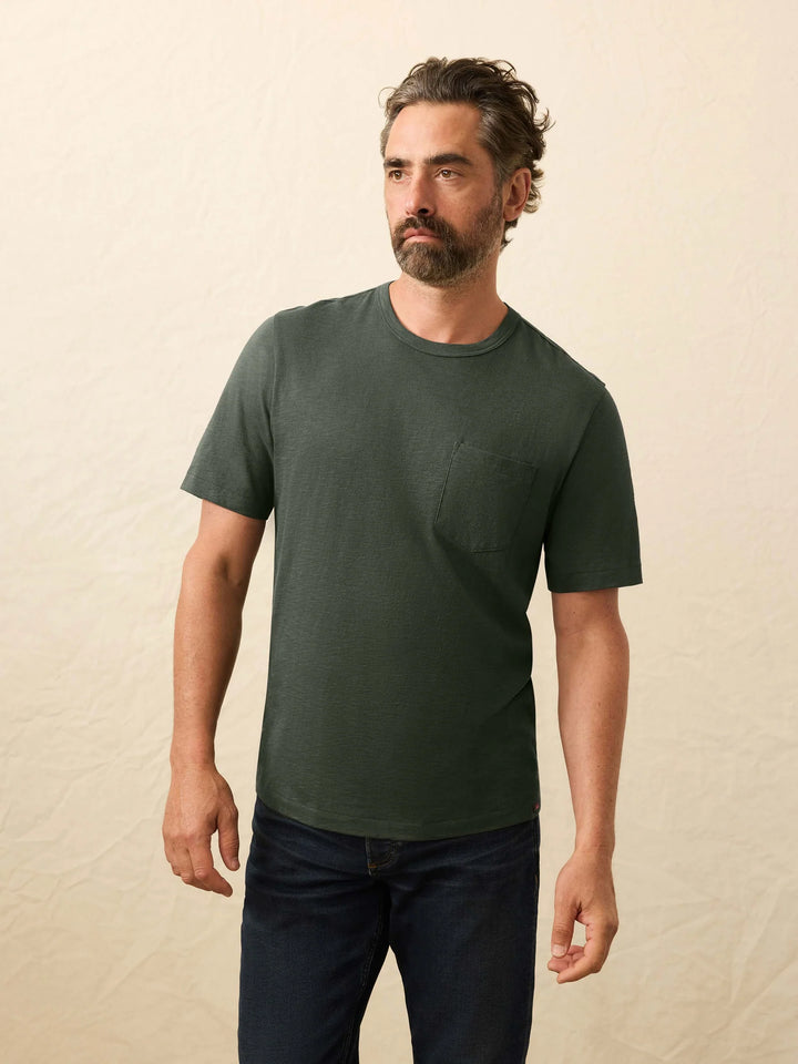 sunwashed pocket tee-fall evergreen