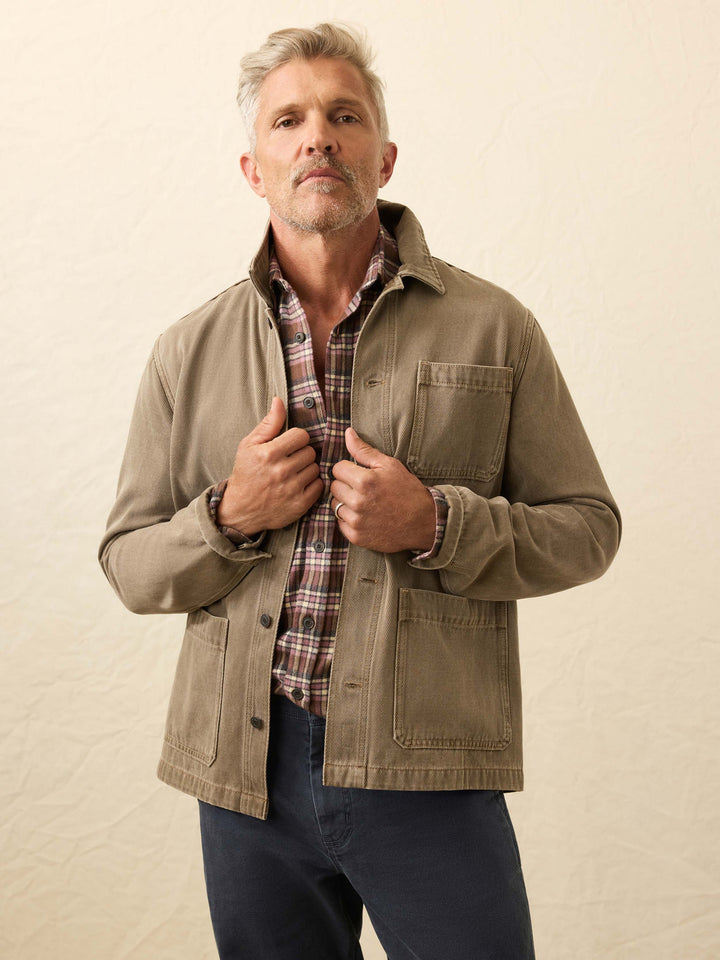 high ridge twill studio jacket-almond hill wash