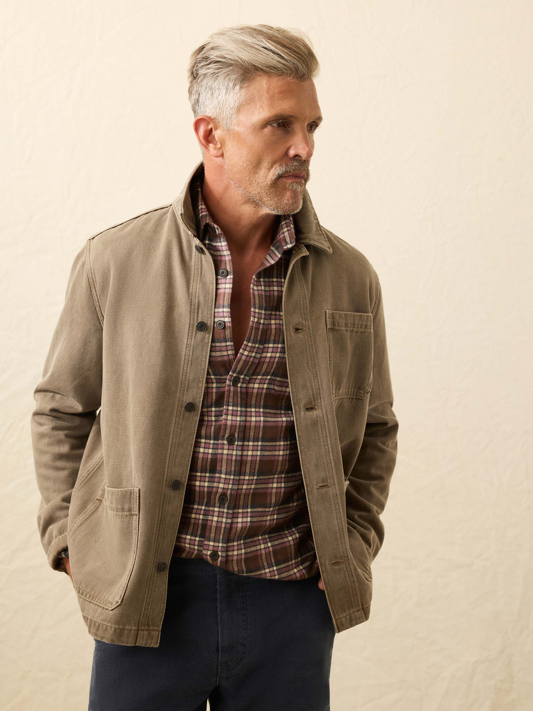 high ridge twill studio jacket-almond hill wash