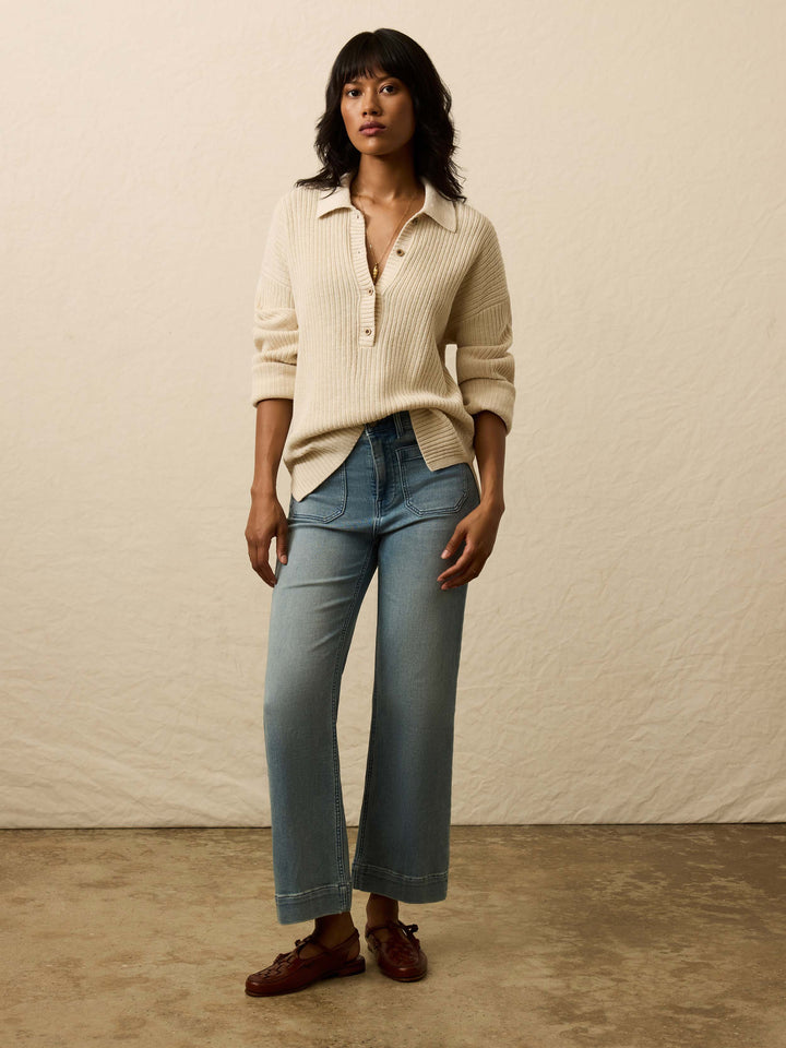 miramar linen relaxed polo-summer sand