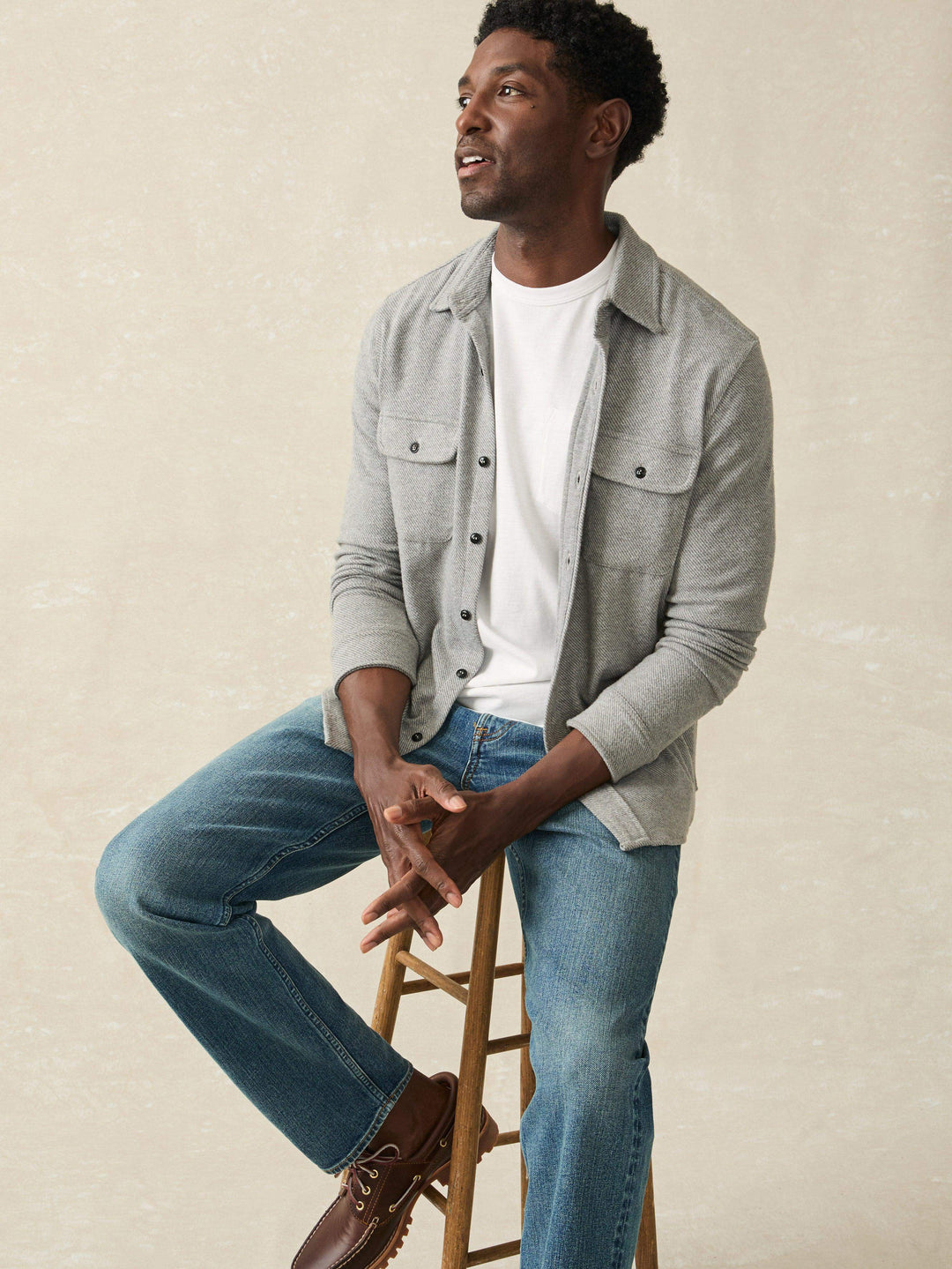 legend sweater shirt-fossil grey twill