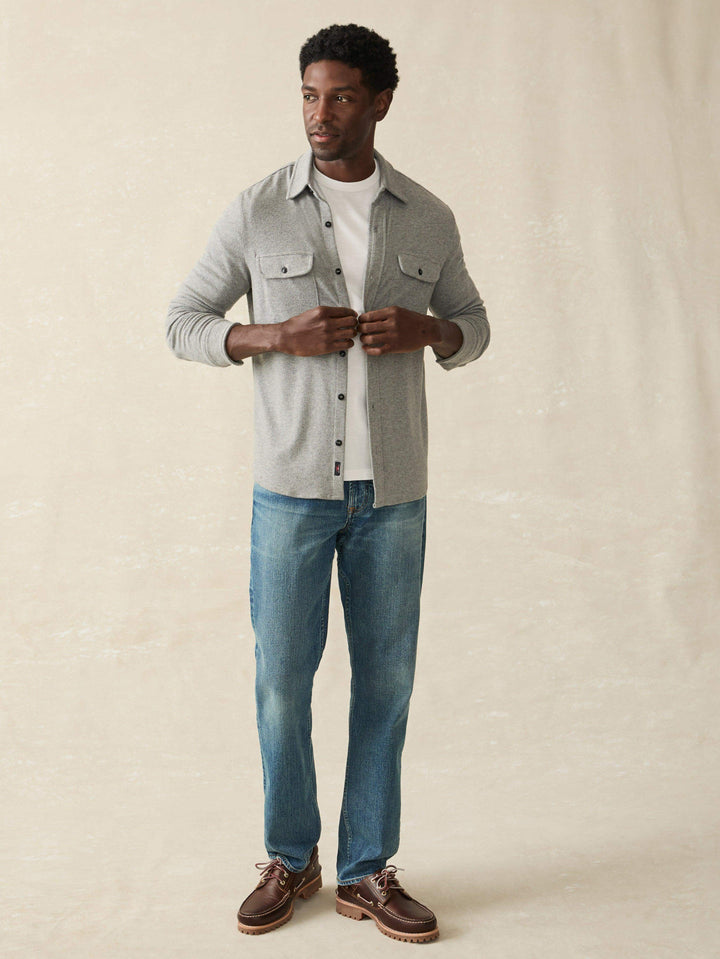 legend sweater shirt-fossil grey twill