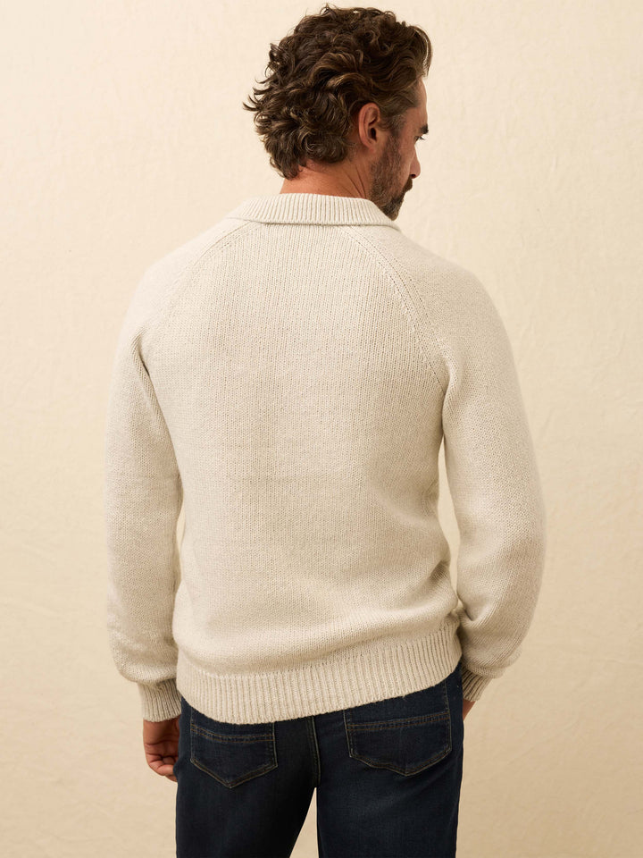 heirloom ls sweater polo-grey heather