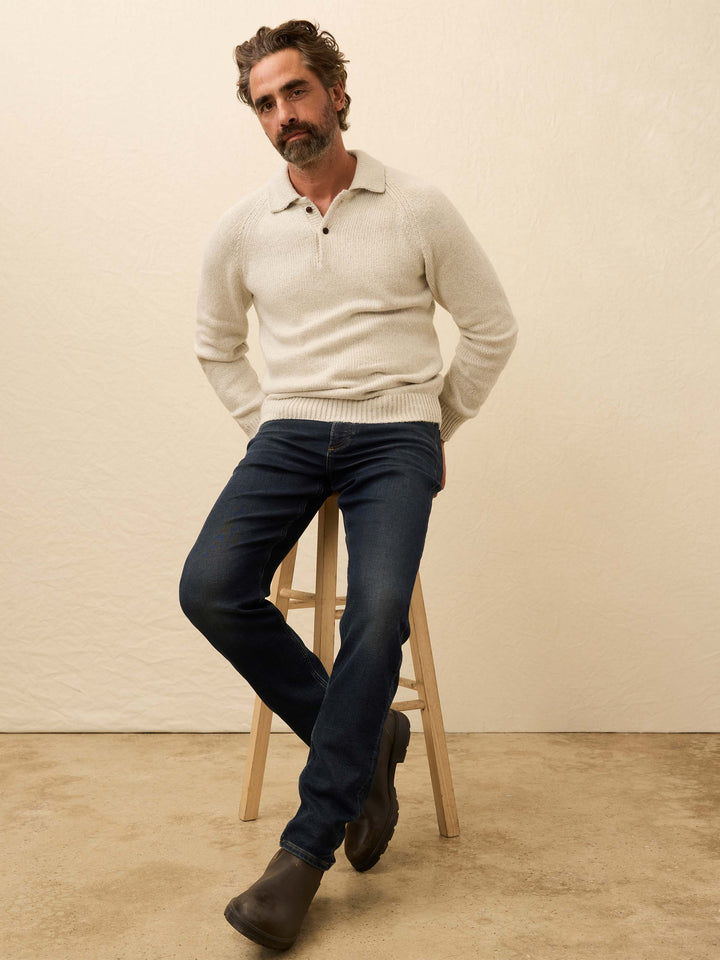 heirloom ls sweater polo-grey heather