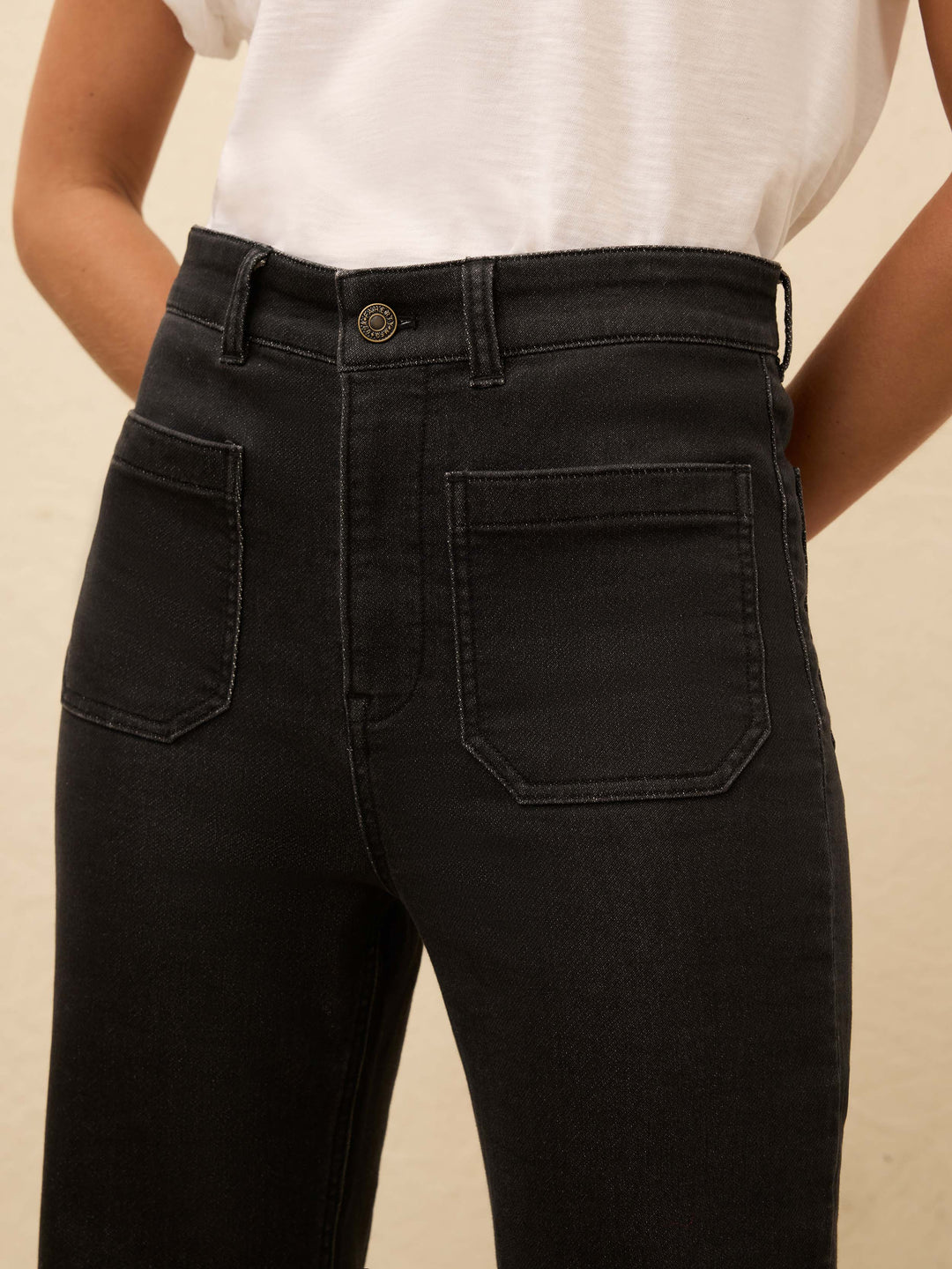 Stretch Terry Patch Pocket Pant-Onyx Black