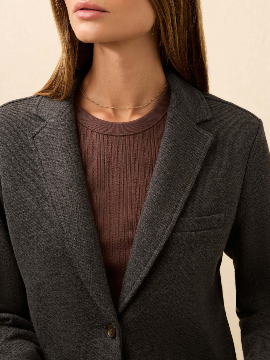 Inlet Knit Blazer-black sky melange