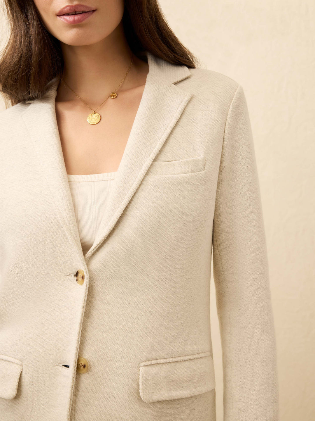 Inlet Knit Blazer-Light Oatmeal Melange 25