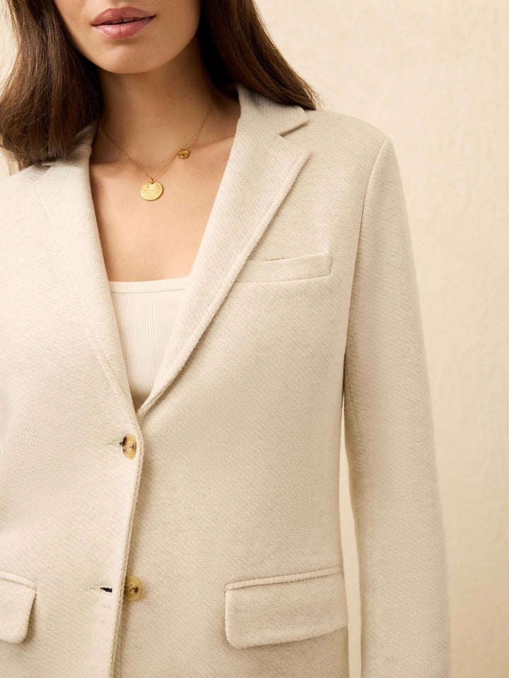 Inlet Knit Blazer-Light Oatmeal Melange 25