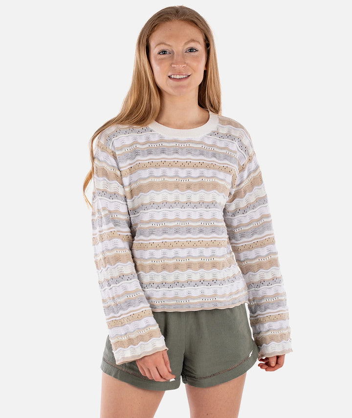 Lockwood Pointelle Sweater-Neutral
